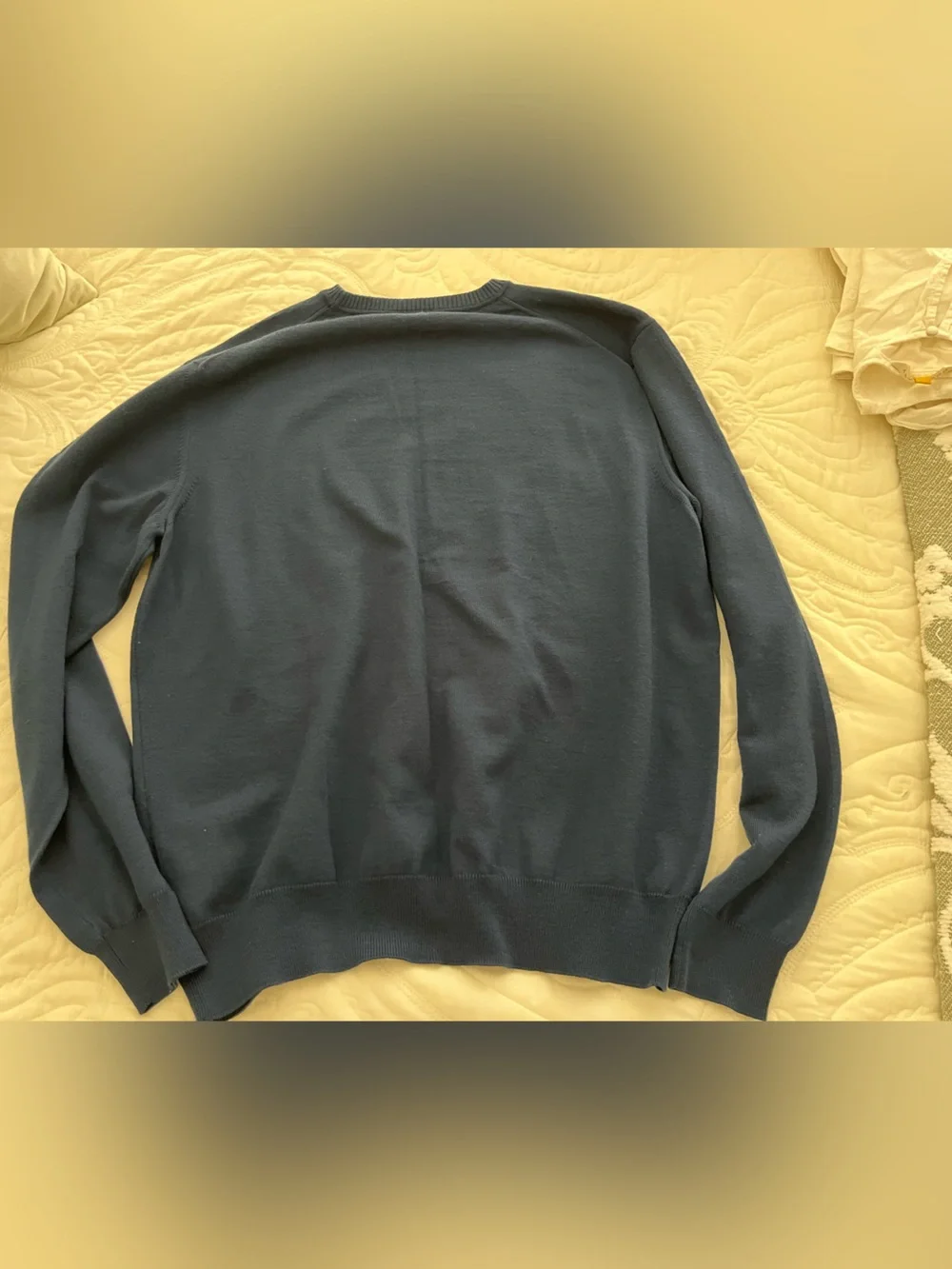 Boss Men's Navy Crewneck Sweater with Lime Accent xl